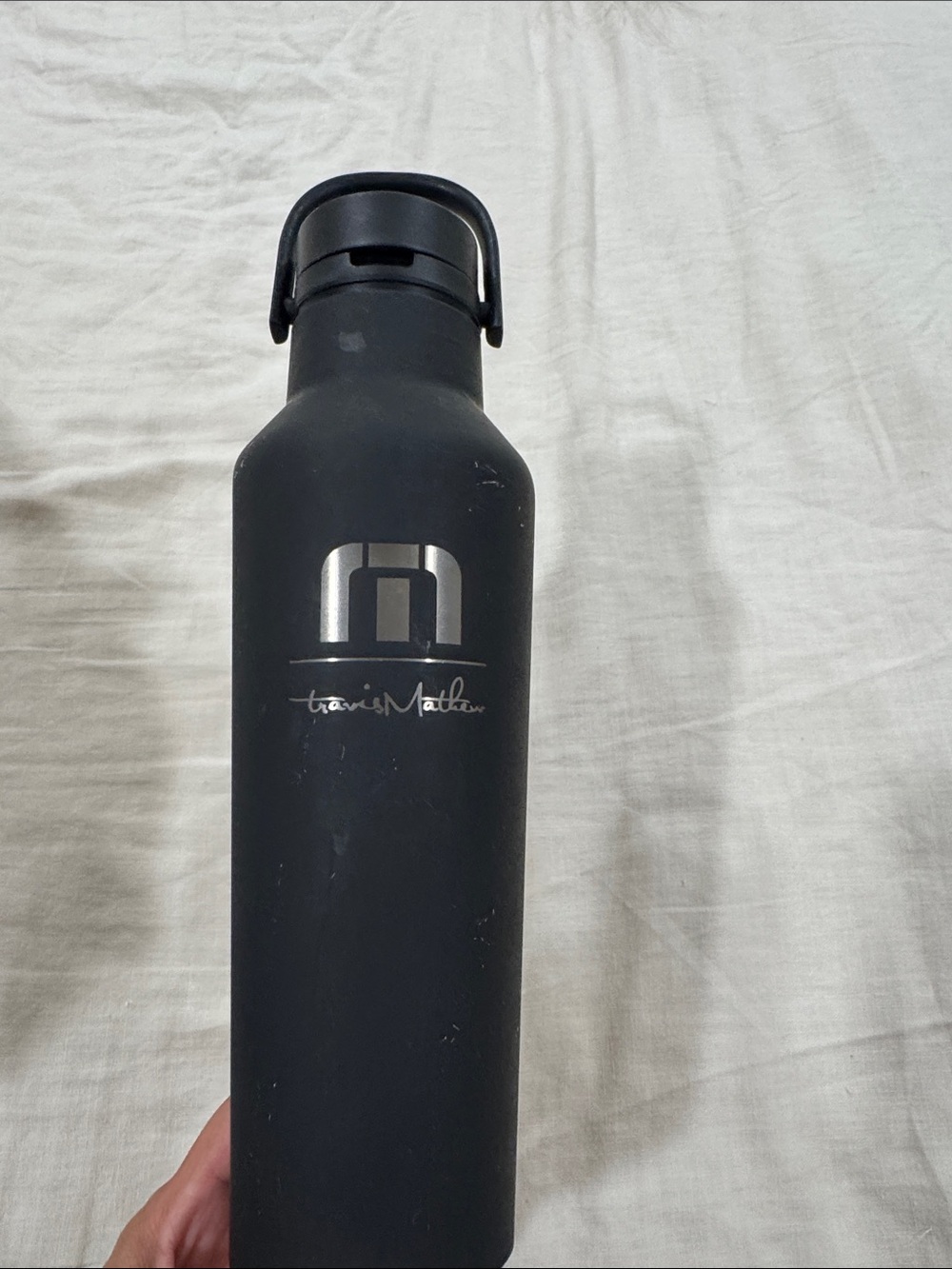 TravisMathew Matte Black Stainless Water Bottle